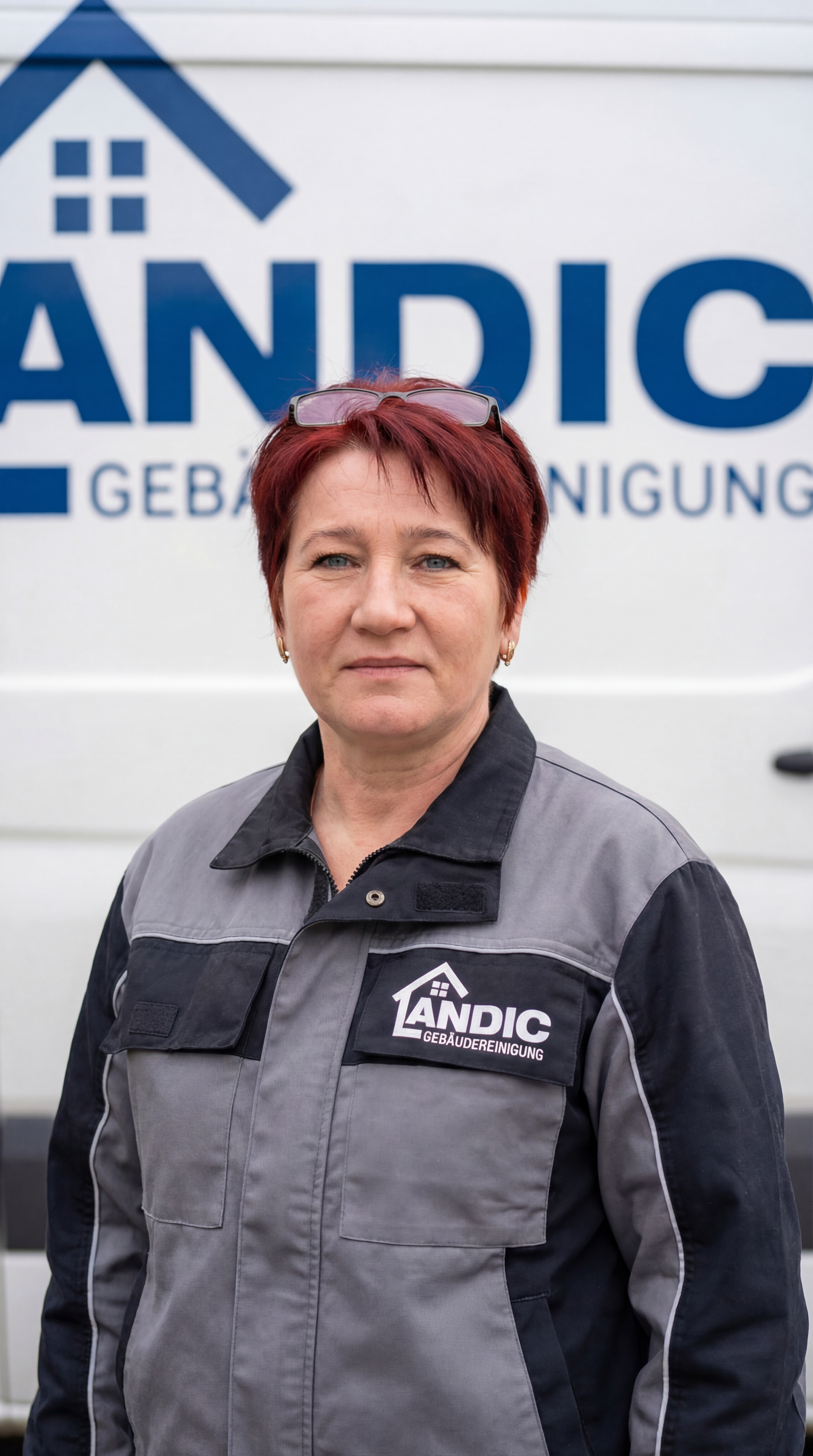 KI-generiertes Bild Dienstleistung – Reinigungskraft beim Wischen großer Bürofläche