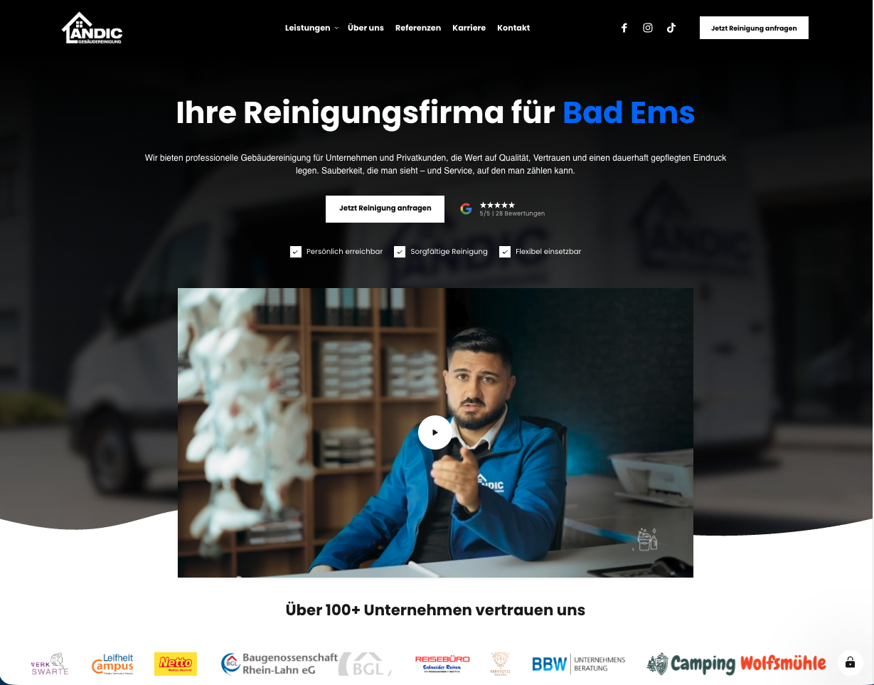 Andic Gebäudereinigung Website