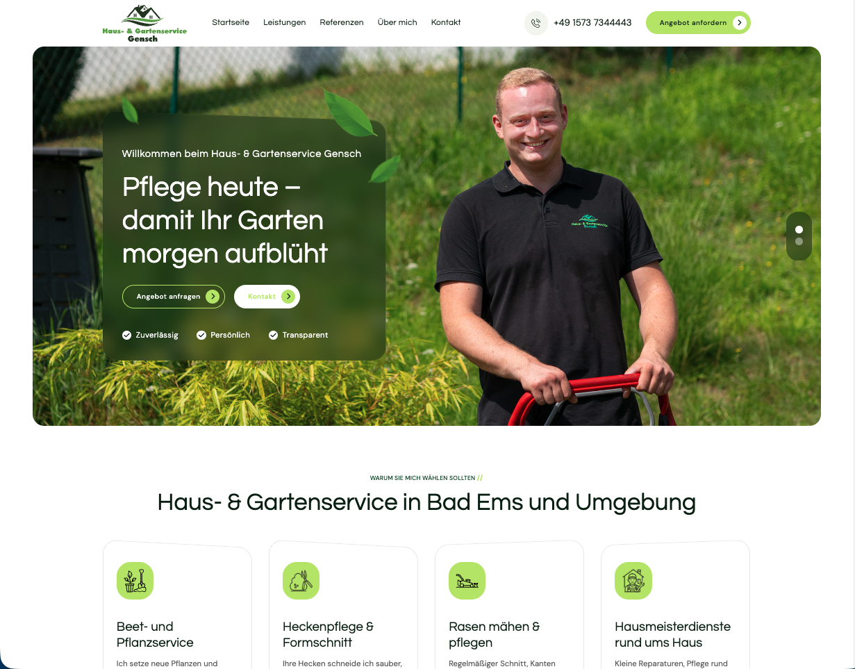 Screenshot: Haus- und Gartenservice Gensch
