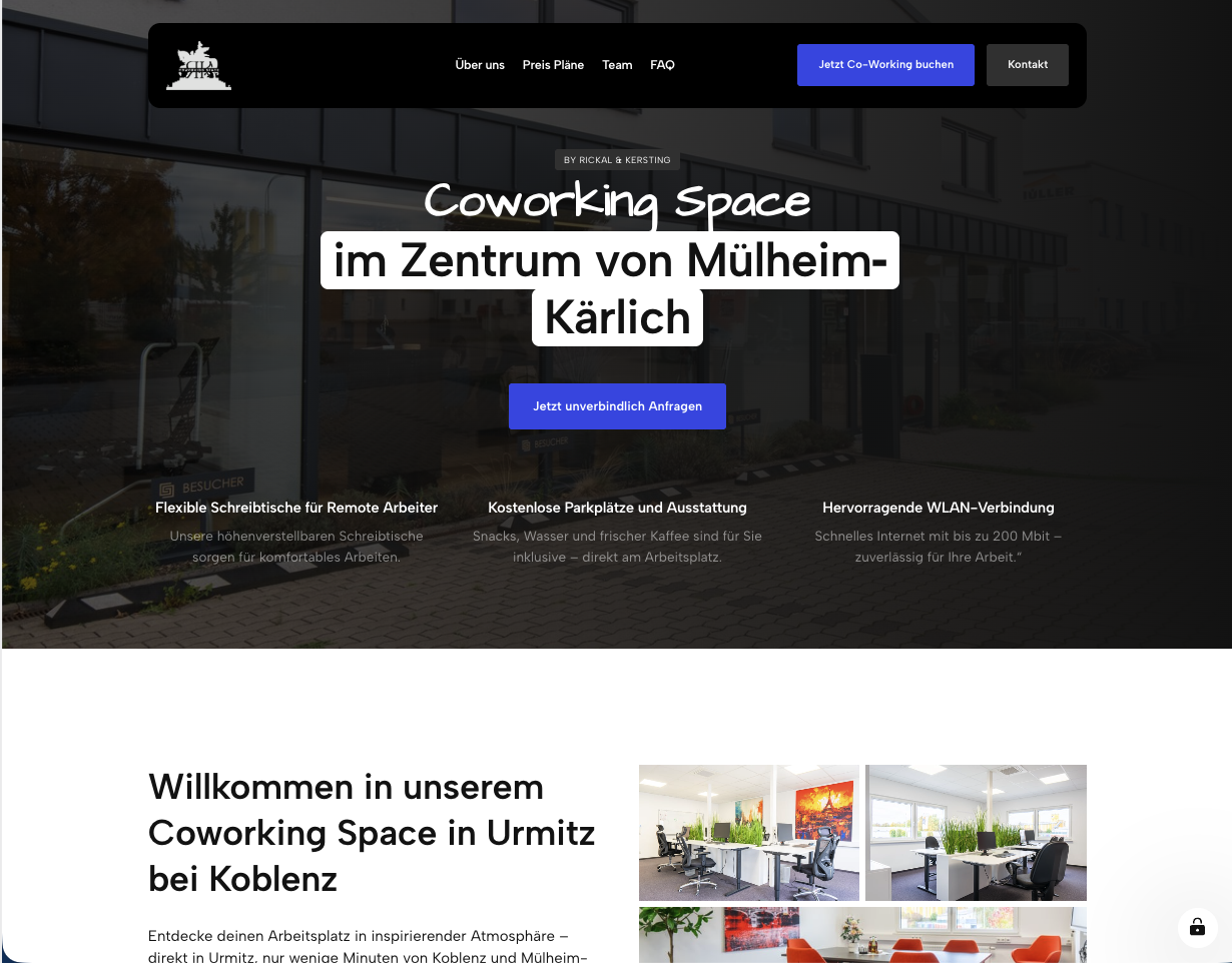 Co-Working Rickal und Kersting Website