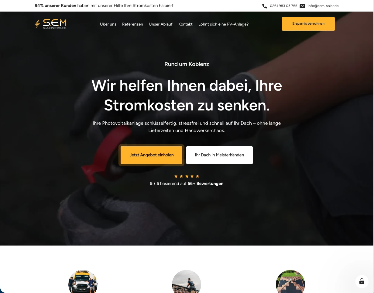 Screenshot: Solar Energie Mittelrhein GmbH